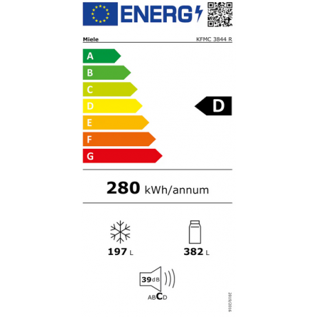 MIELE KFMC 3844 R Εντοιχιζ΄όμενος Ψυγειοκαταψύκτης 579lt Μαύρο